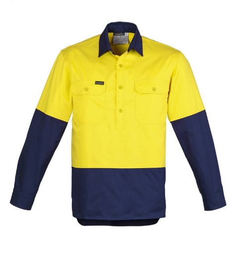 Picture of Syzmik, Mens Hi Vis Closed Front L/S Shirt